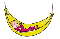 Tekening baby in hangmat